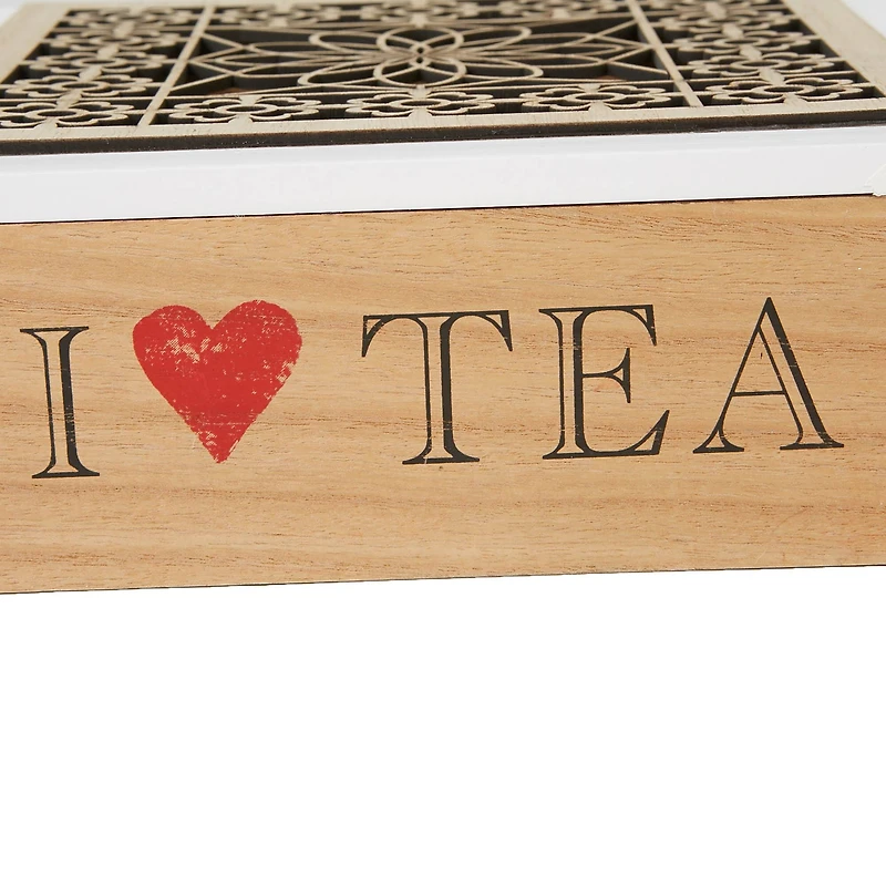 Mind Reader 9-Section Brown Tea Organizer