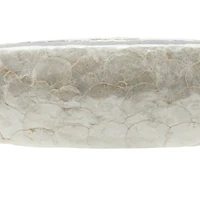 36'' White Resin & Shell Coastal Decorative Bowl
