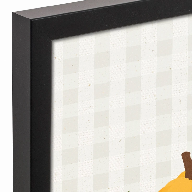 Welcome Pumpkin Truck Canvas Wall Art with Black Frame