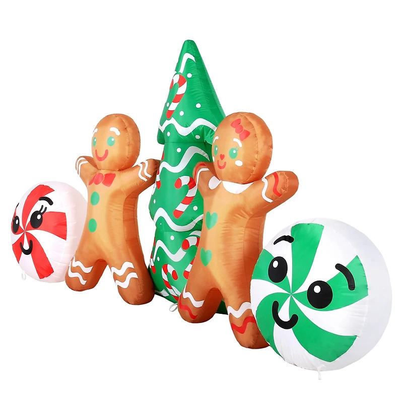 48" Airflowz Inflatable Gingerbread Couple Scene