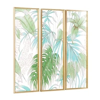 CosmoLiving by Cosmopolitan 35.5" Green Glass Wall Décor Set