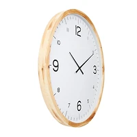 36" Light Brown Framed Wall Clock