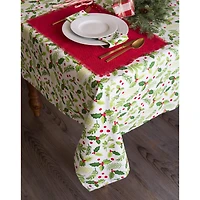 DII® 52" Boughs of Holly Print Tablecloth