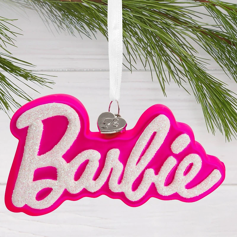Hallmark 4.5" Barbie™ Logo Blown Glass Ornament
