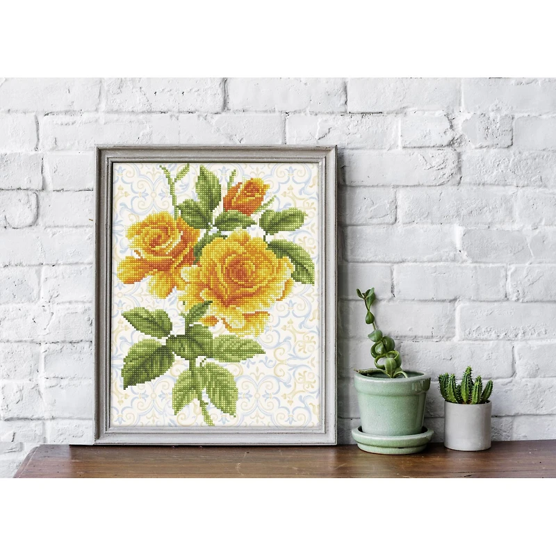 Diamond Dotz® Intermediate Yellow Rose Bouquet Diamond Painting Kit