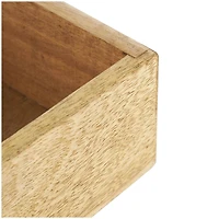 Brown Mango Wood Scroll Handmade Storage Box with Vine Carvings & Gold Accents, 3ct.