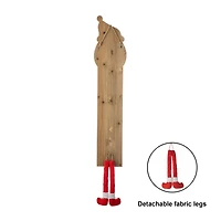 Glitzhome® 4.5ft. Wooden Santa Porch Sign with Fabric Dangling Legs
