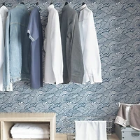 NuWallpaper Navy Saybrook Peel & Stick Wallpaper