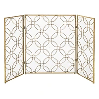 Gold Metal Contemporary Fireplace Screen