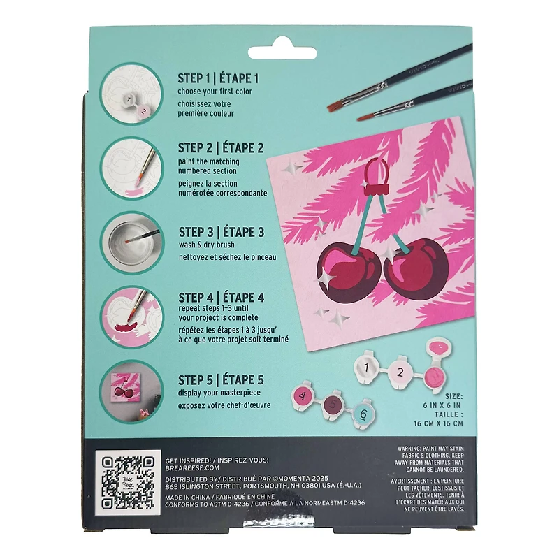 VIVID by Brea Reese® Cherry Christmas Tree Acrylic Paint-by-Number Kit