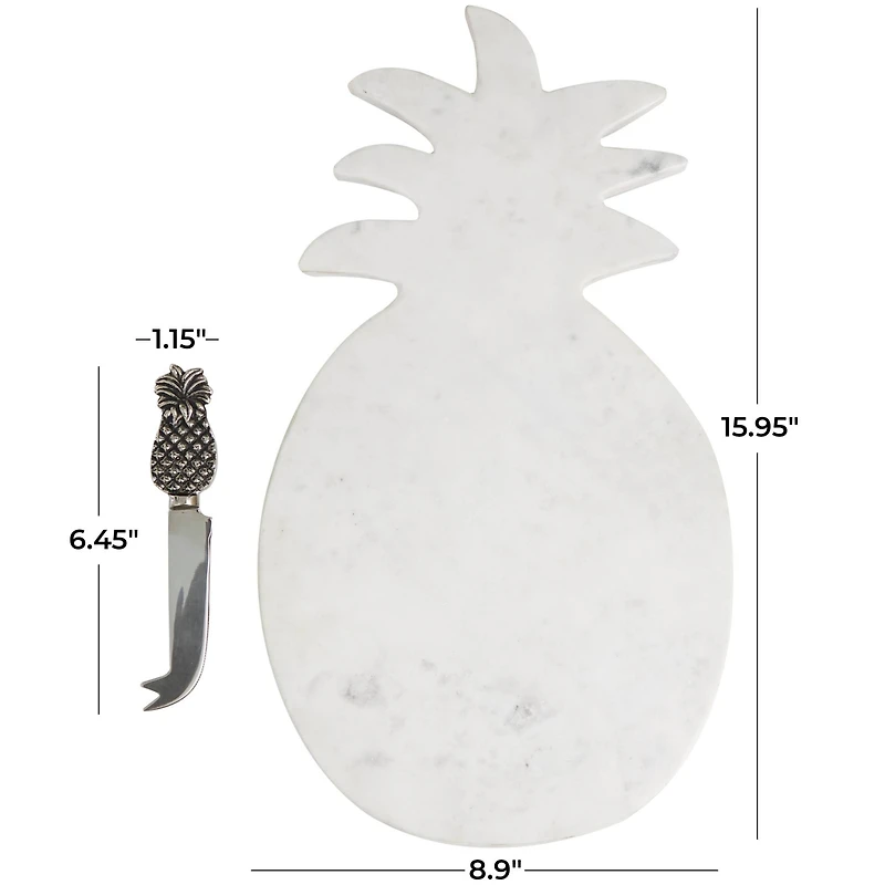 White Marble Cutting Board & Cheese Knife Set