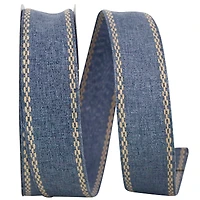 JAM Paper 1.5" x 20yd. Wired Denim Stewart Linen Ribbon