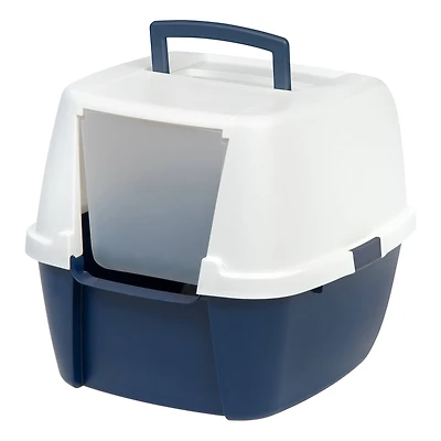 IRIS® 31qt. Blue Cat Litter Box with Hooded Lid