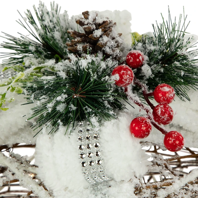 LED Gift Boxes with Pine & Berries Christmas Decoration Set