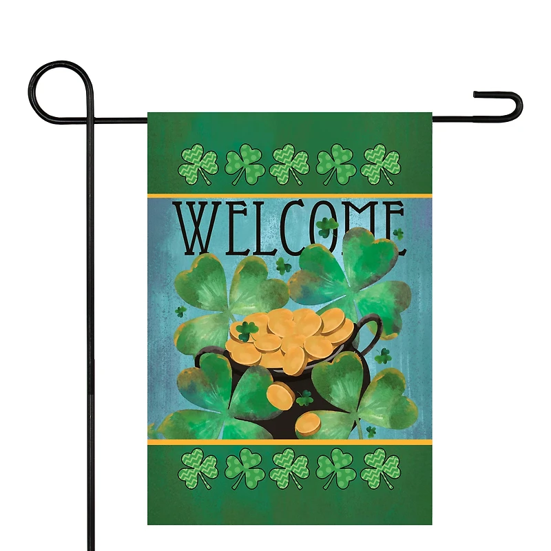 Welcome Pot of Gold Garden Flag