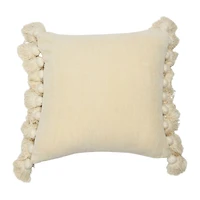 Hello Honey® Cream Chenille Throw Pillow with Tassels