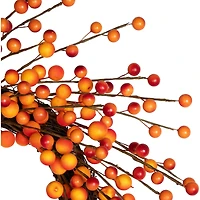 14" Orange & Red Berry Artificial Fall Harvest Twig Wreath