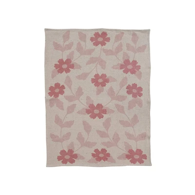 Hello Honey® Pink & Cream Floral Recycled Cotton Blend Baby Blanket
