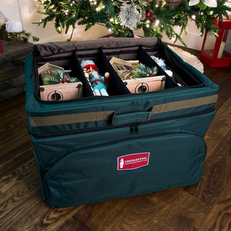 TreeKeeper 72ct. 4" Christmas Ornament Storage Box with Top Pocket