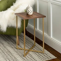 Walker Edison Luxe Modern Glam Square Side Table