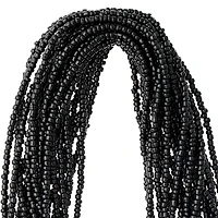Black Glass Seed Rondel Beads, 10/0 by Bead Landing™