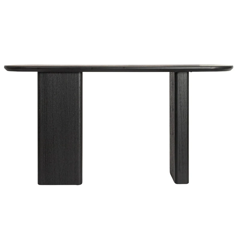 Hello Honey® Black Asymmetrical Fir Wood & Sycamore Wood Console Table
