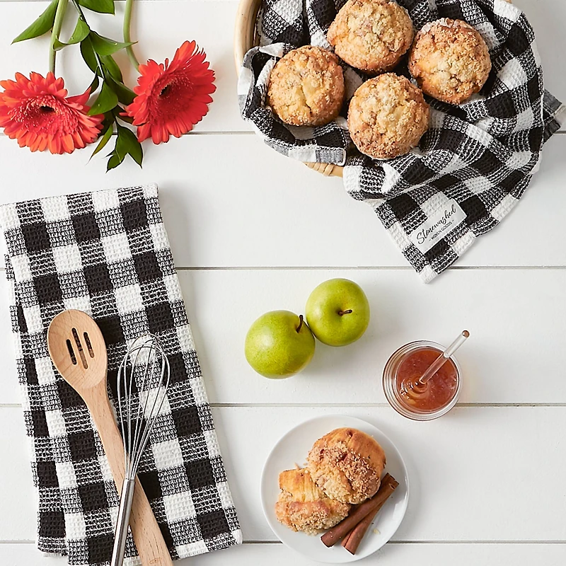 DII® Checker Washed Waffle Dish Towels