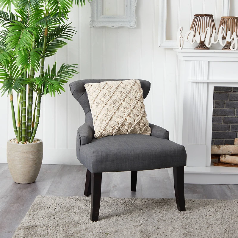 18" Bohemian Diamond Woven Macramé Pillow Cover