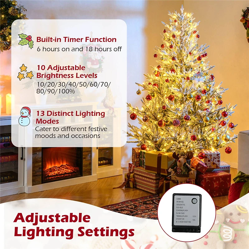 Costway 6 ft. Pre-Lit Gold Artificial Christmas Tree, Warm White LED Lights