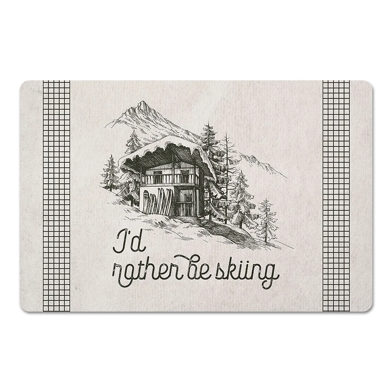 Rather Be Skiing Cabin 27x18 Floor Mat