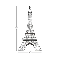 32" Black Metal Eiffel Tower Glam Wall Décor