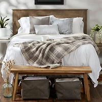 DII® Gray Farmhouse Plush Plaid Throw