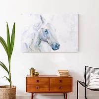 Light Blue Horse 36" x 24" Canvas Wall Art