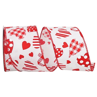 Reliant 2.5" x 10yd. Wired Hearts Designs Galore Ribbon