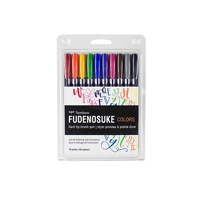 Tombow Fudenosuke Colors Hard Tip Brush Pens