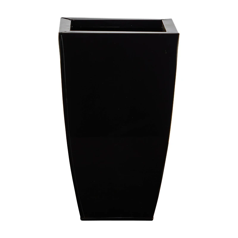 13" Black Tapered Square Metal Planter