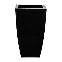 13" Black Tapered Square Metal Planter