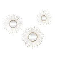 Gold Metal Glam Wall Mirror Set