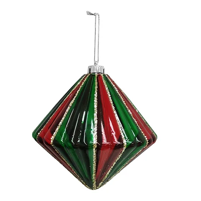 7.75" Jumbo Red, Green & Gold Shatterproof Diamond Ornament by Ashland®