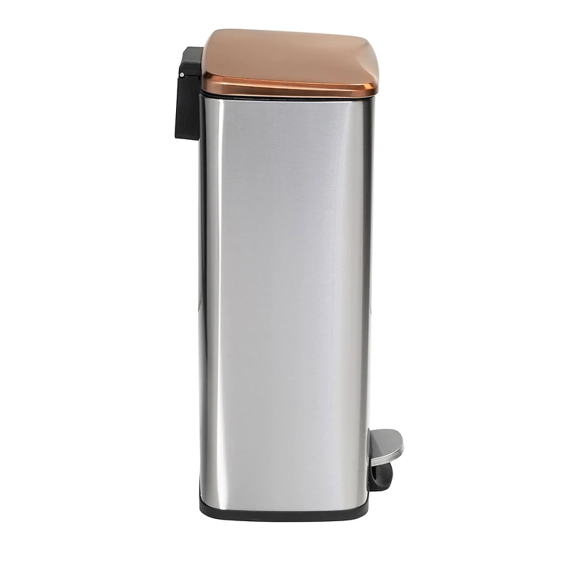 Honey Can Do Rose Gold Stainless Steel Step Trash Cans with Lid Set