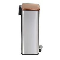 Honey Can Do Rose Gold Stainless Steel Step Trash Cans with Lid Set