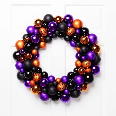 24'' Unlit Jack-O-Lantern Shatterproof Ball Ornament Halloween Wreath