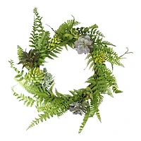 22" Succulents & Leaves Spring Wreath