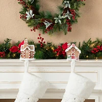 Glitzhome® Gingerbread House Stocking Holder Set