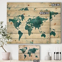 Designart - Discover the World Map in Blue