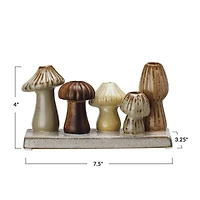Hello Honey® 4" Enchanted Garden Stoneware Mushroom Vase