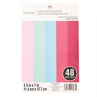 12 Pack: Pinks & Blues Glitter Cardstock Paper Pad by Recollections™, 4.5" x 7"