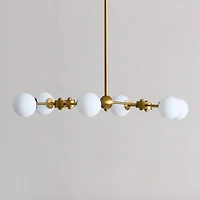Hello Honey® 63.5" Brushed Gold Sputnik Opal Glass Chandelier