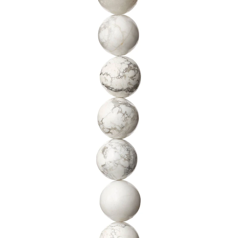 12 Pack: White Howlite Round Beads, 12mm by Bead Landing™