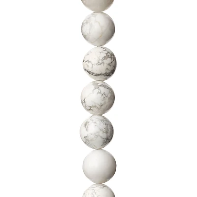 12 Pack: White Howlite Round Beads, 12mm by Bead Landing™